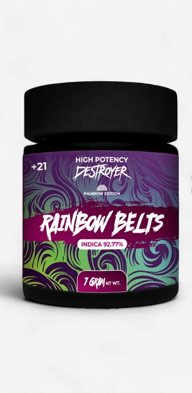 DESTROYER EXOTIC FLOWER 7G JAR  RAINBOW BELTS - INDICA