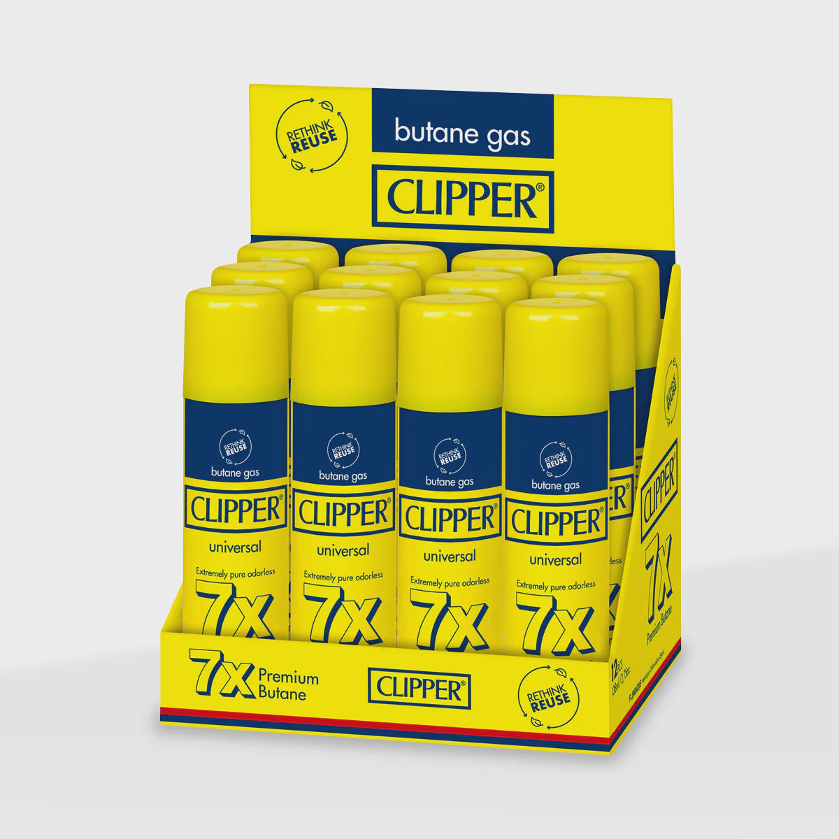 CLIPPER BUTANE FUEL YELLOW 138ML 7X