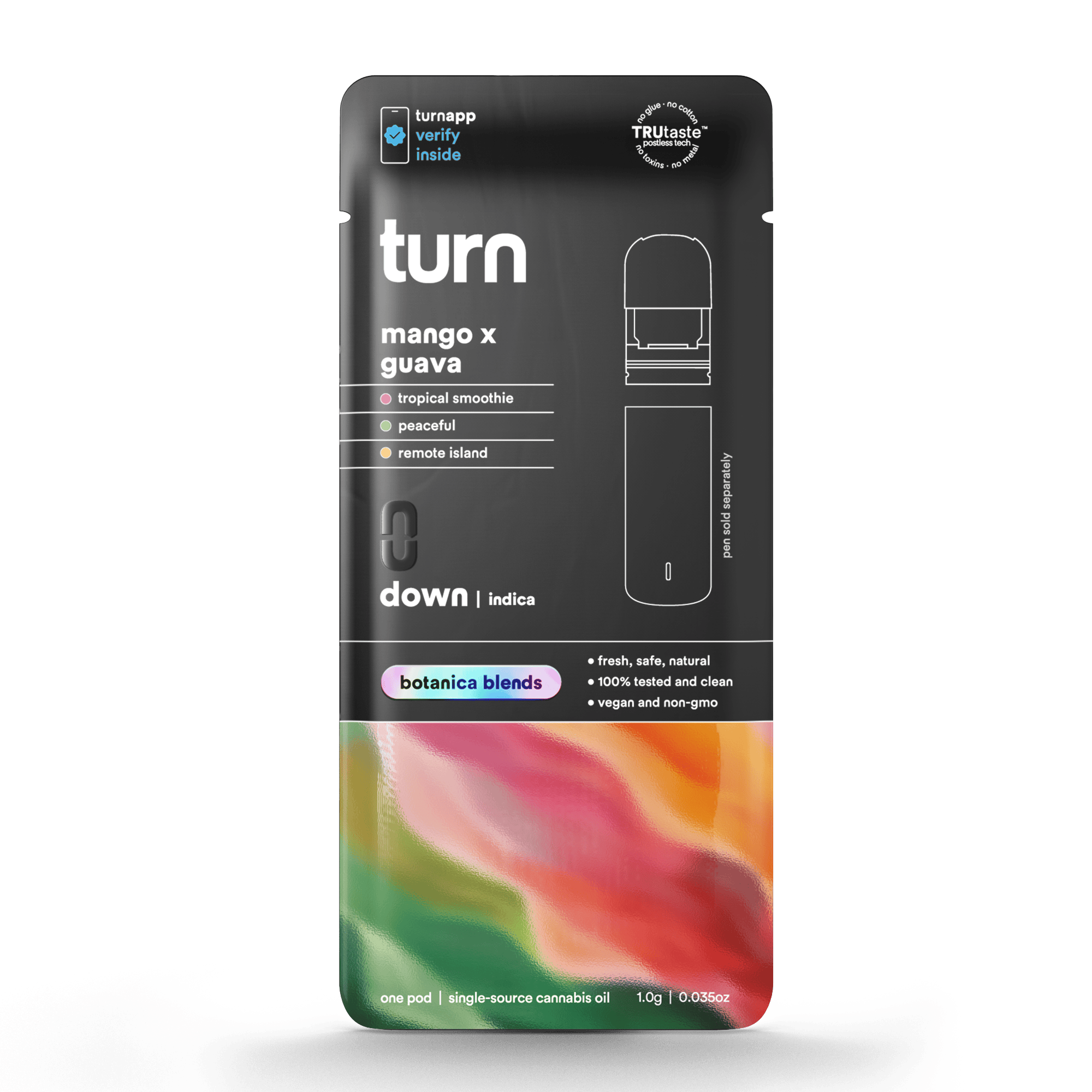 TURN BOTANICAL BLENDS THC-P 2G DISPOSABLE 5CT/BOX | MANGO X GUAVA (I)