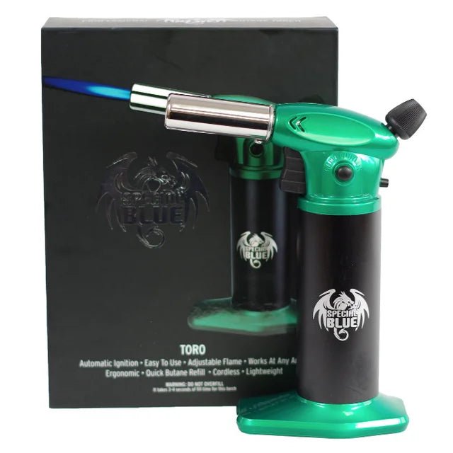 SPECIAL BLUE TORO TORCH - GREEN - triplebuzzsmokeshop