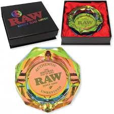 Raw Glass Ashtray Rainbow Color