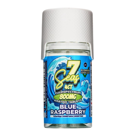 7 SEAS  4CT 800 MG BLUE RASPBERRY KRATOM TABS