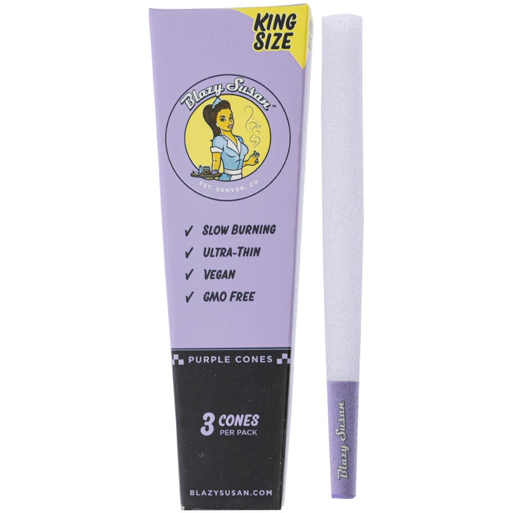 BLAZY SUSAN PRE ROLLES CONES BOX KING SIZE PURPLE