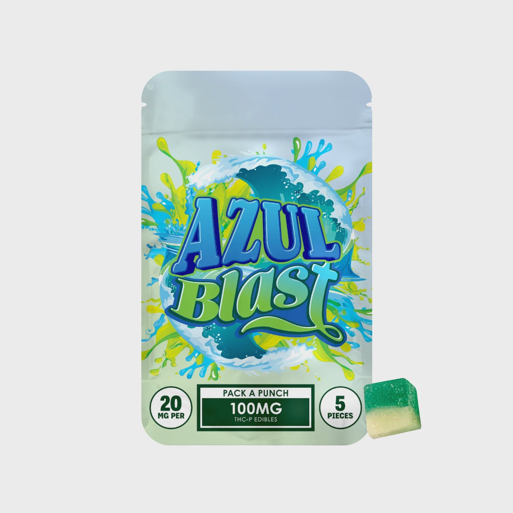 HIDDEN HILLS PACK A PUNCH EDIBLES - 10CT DISPLAY AZUL BLAST