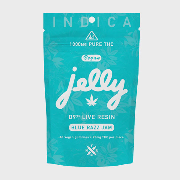 JELLY D9 XP LIVE RESIN 25MG GUMMY 40CT BLUE RAZZ JAM