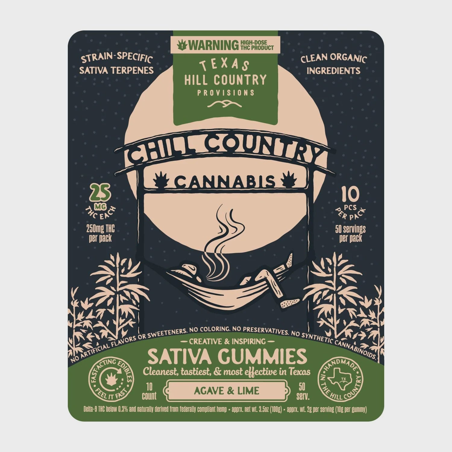 CHILL COUNTRY 25MG GUMMIES 10CT AGAVE & LIME