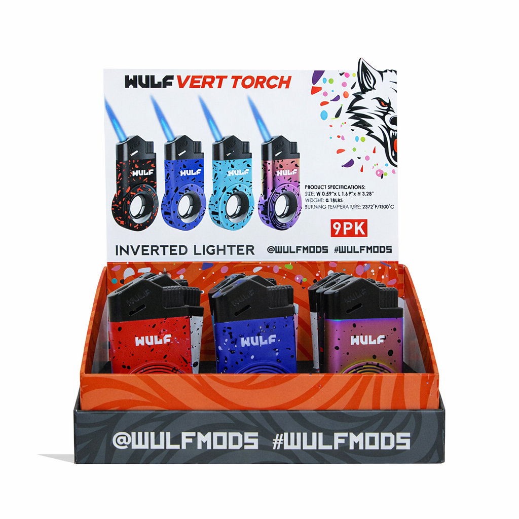 WULF MODS TORCH LIGHTER 9/Pk ASSORTED COLORS