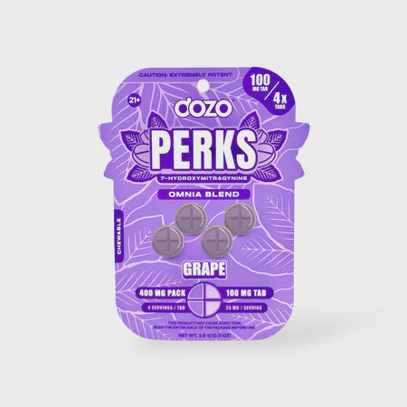 DOZO PERKS 7 HYDROXY TABLETS 100MG 4PK GRAPE