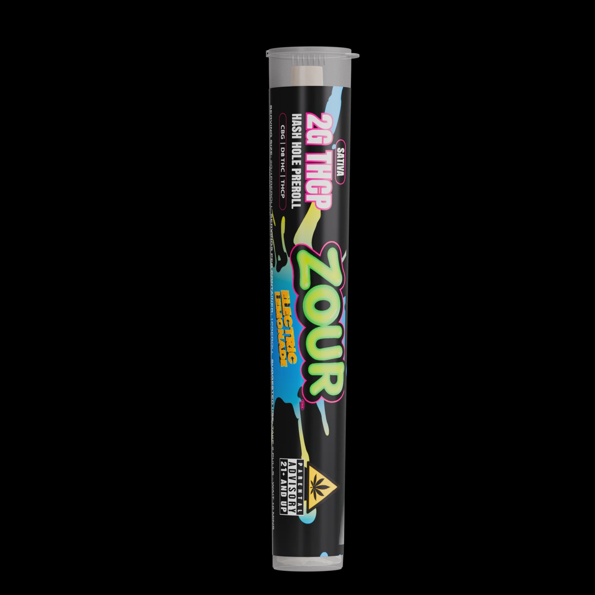 ZOUR STASH ELECTRIC LEMONADE THCP PREROLL  20CT -SATIVA