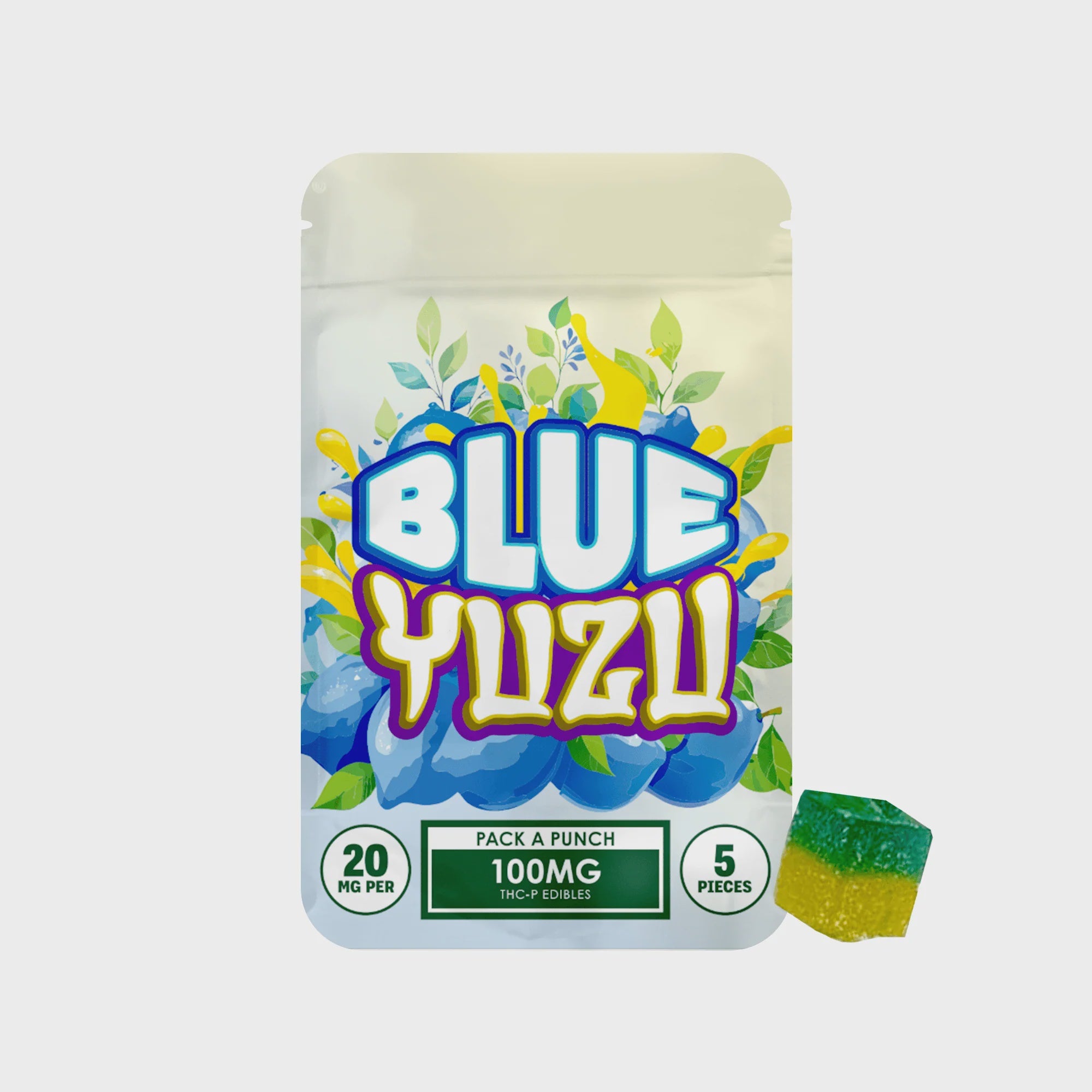 HIDDEN HILLS PACK A PUNCH EDIBLES - 10CT DISPLAY BLUE YUZI