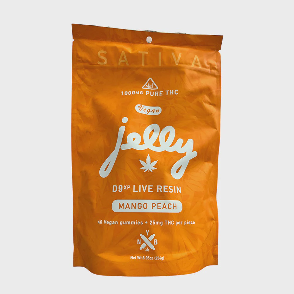 JELLY D9 XP LIVE RESIN 25MG GUMMY 40CT MANGO PEACH