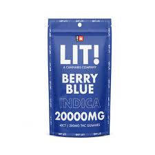 LIT THC GUMMIES 20000MG 40CT BERRY BLUE - INDICA