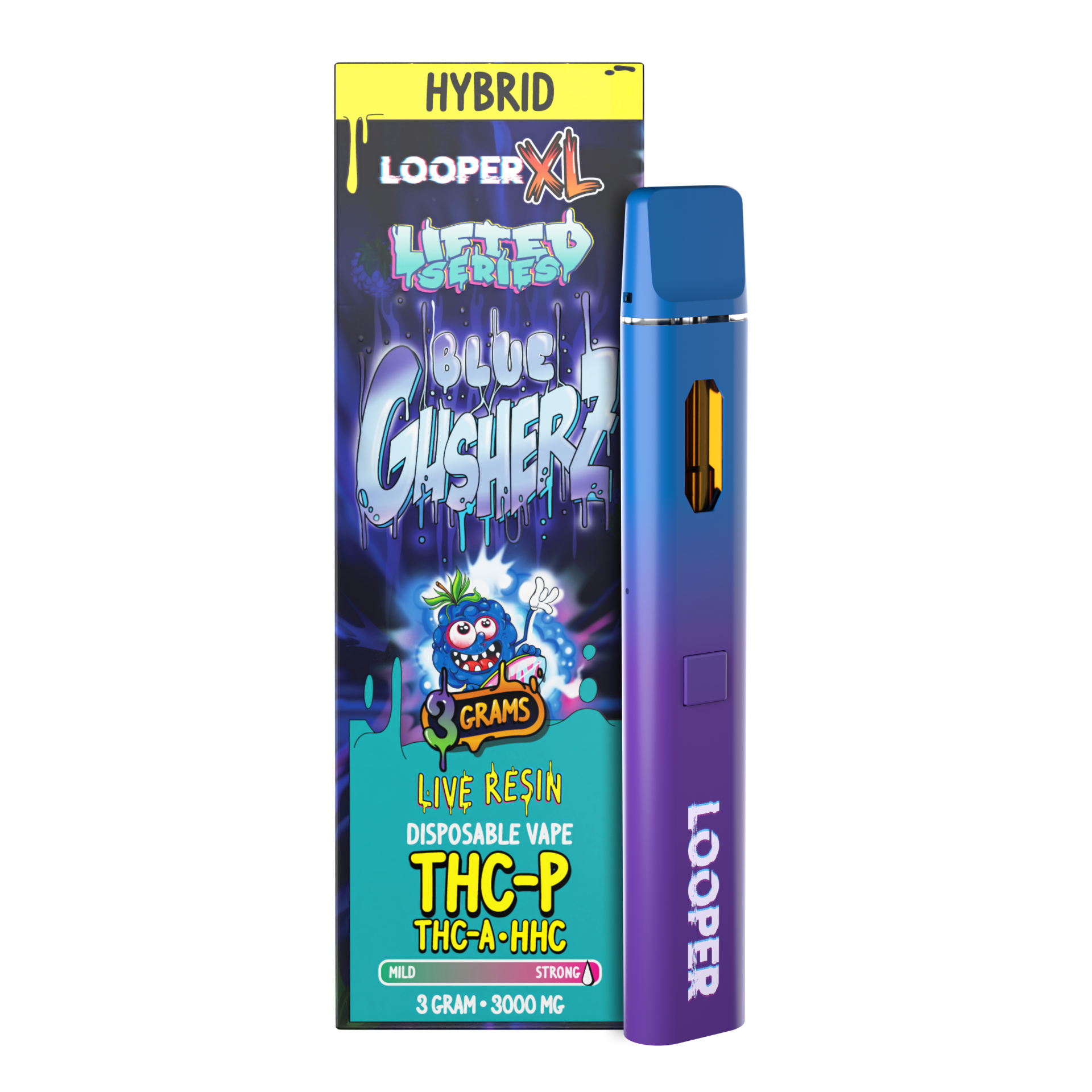 LOOPER 3G HHC/THCP/D8/THCB DISPOSABLE 5CT/BOX  BLUE GUSHERZ (H)(LIFTED)