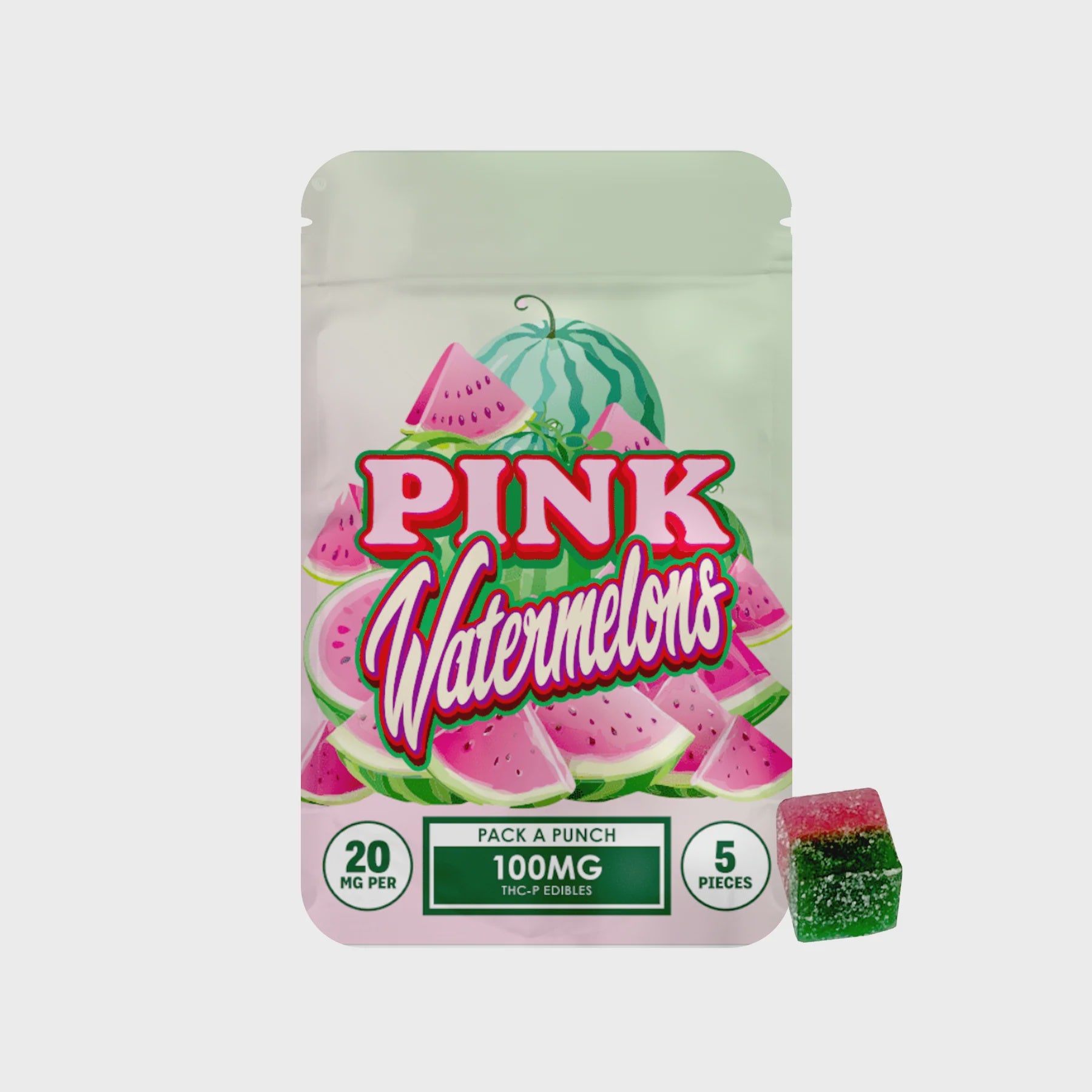 HIDDEN HILLS PACK A PUNCH EDIBLES - 10CT DISPLAY PINK WATERMELON