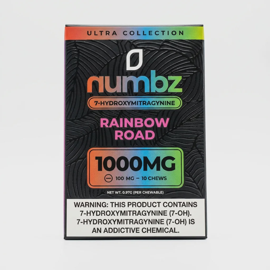 NUMBZ 7OH 1000MG  10 CHEWS RAINBOW ROAD