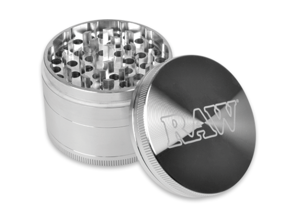 RAW STAINLESS STEEL SHREDDER 4 PIECE 60MM GRINDER