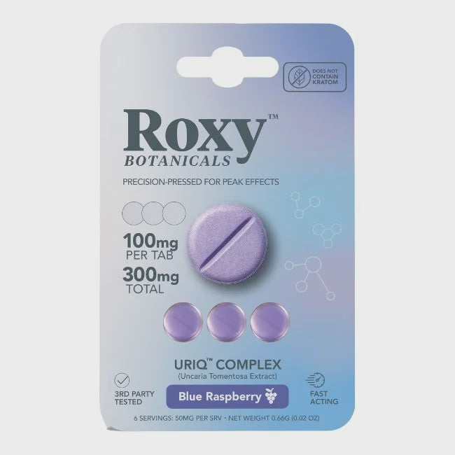ROXY Botanicals URIQ Complex 100mg Tabs 3/Pk BLUE RASPBERRY