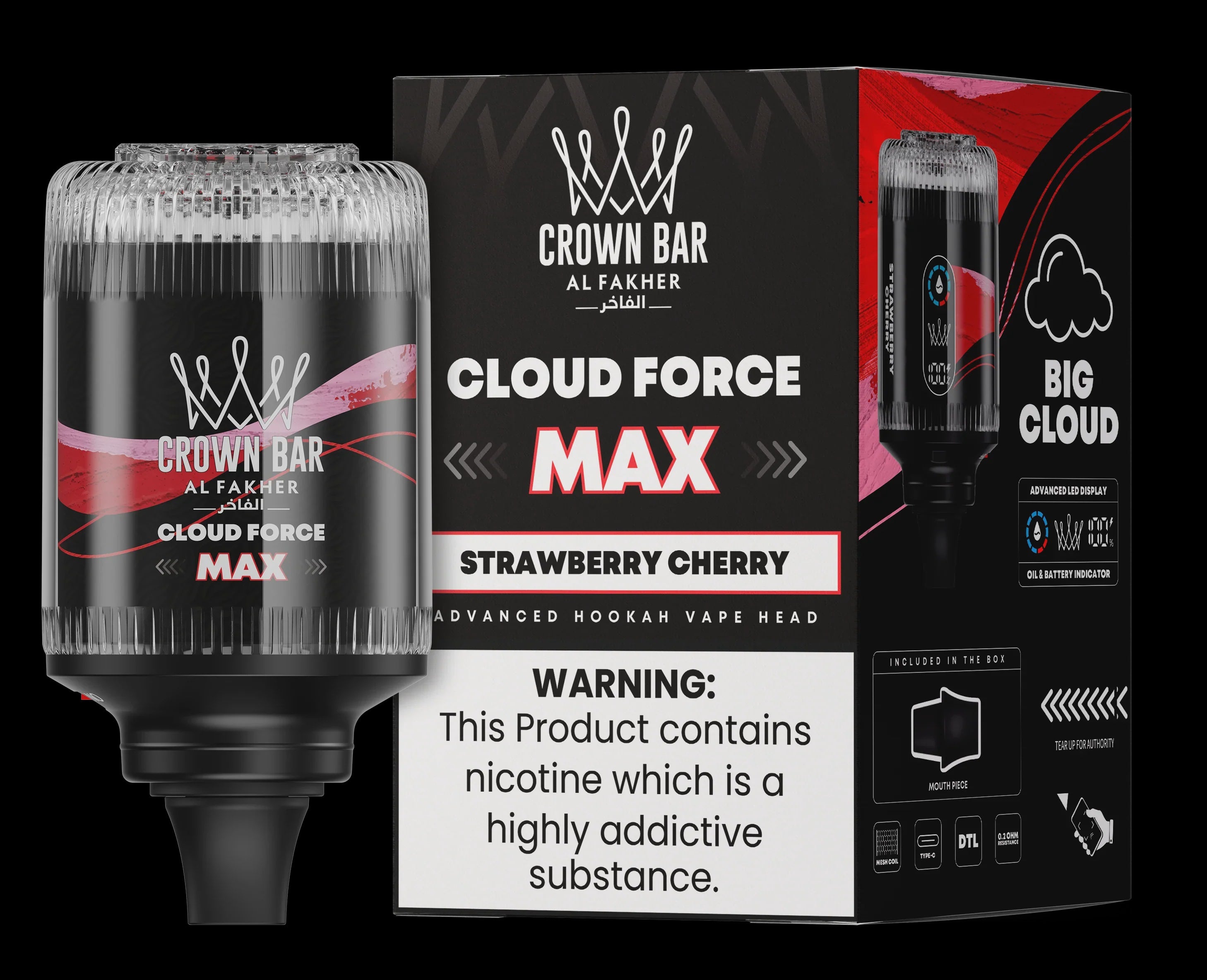 AL FAKHER CROWN BAR CLOUD FORCE MAX STRAWBERRY CHERRY