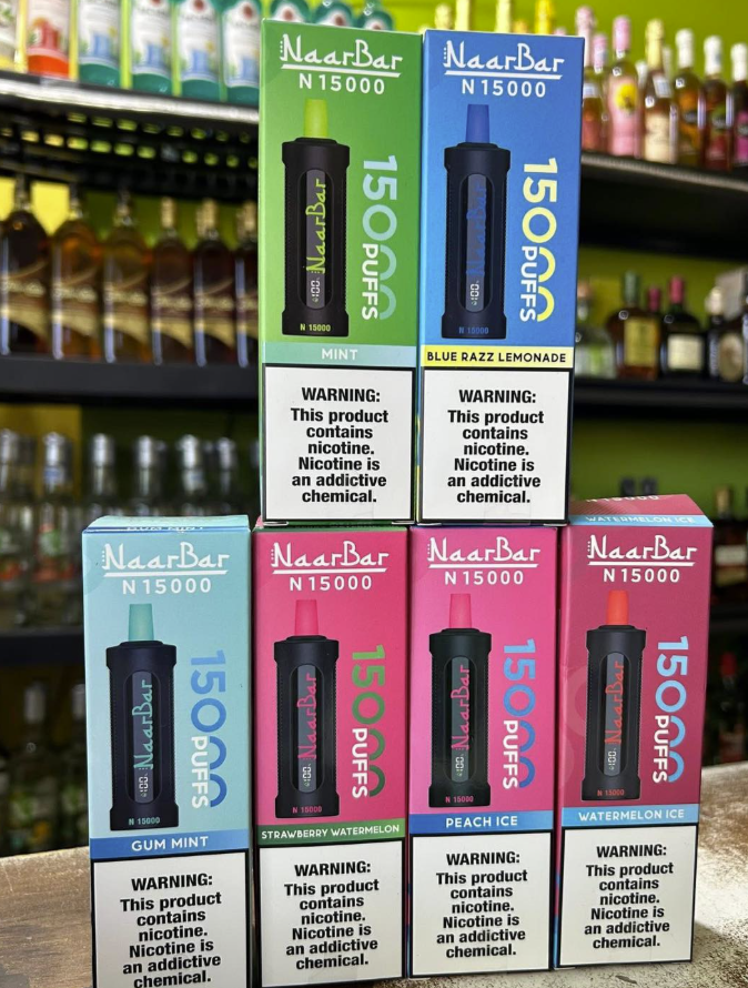 NAAR BAR 15000 PUFF HOOKA VAPES 6 COUNT BOX PEACH ICE