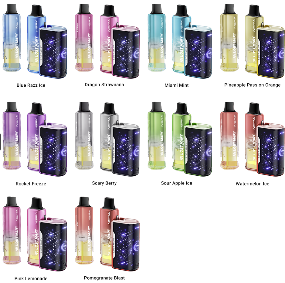 LOST MARY NERA Fullview 70000 Puffs DISPOSABLE Kit 5/Pk TxC ROCKET FREEZE
