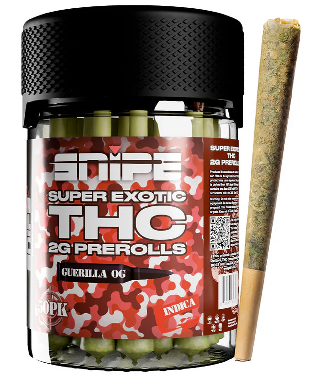 SNIPE SUPER EXOTIC 2G THC-P NAKED PRE ROLLS GUERILLA OG (I)
