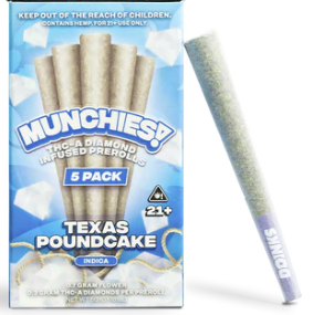 MUNCHIES 5PK THCA PRE ROLLS 10CT-Texas Poundcake (Indica)