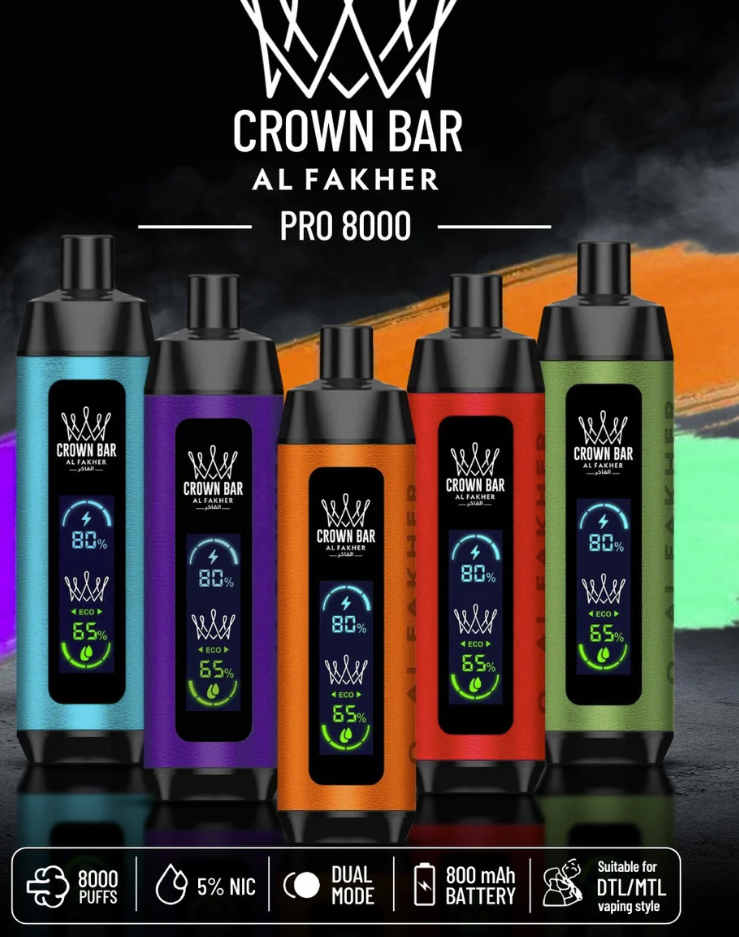 AL FAKHER CROWN BAR 8000 PRO 5PK  FUSION POP