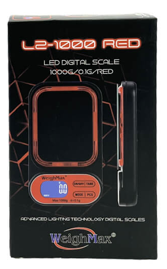 WEIGHMAX L2 LED DIGITAL SCALE 1000g x 0.1g RED
