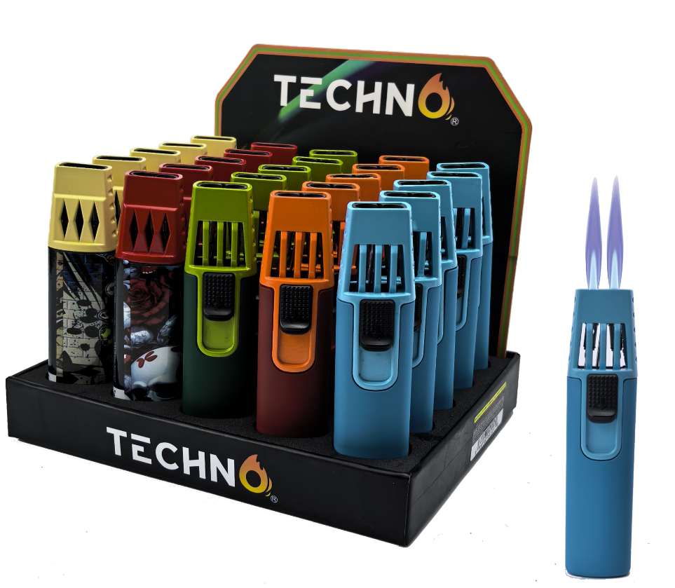 TECHNO ASST DESIGN DOUBLE TORCH 25CT/BOX - 20221F