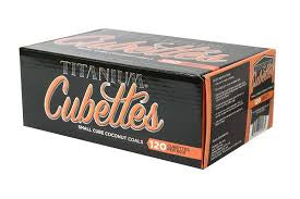 TITANIUM CUBETTES SMALL CUBE COCNUT COALS 120PC