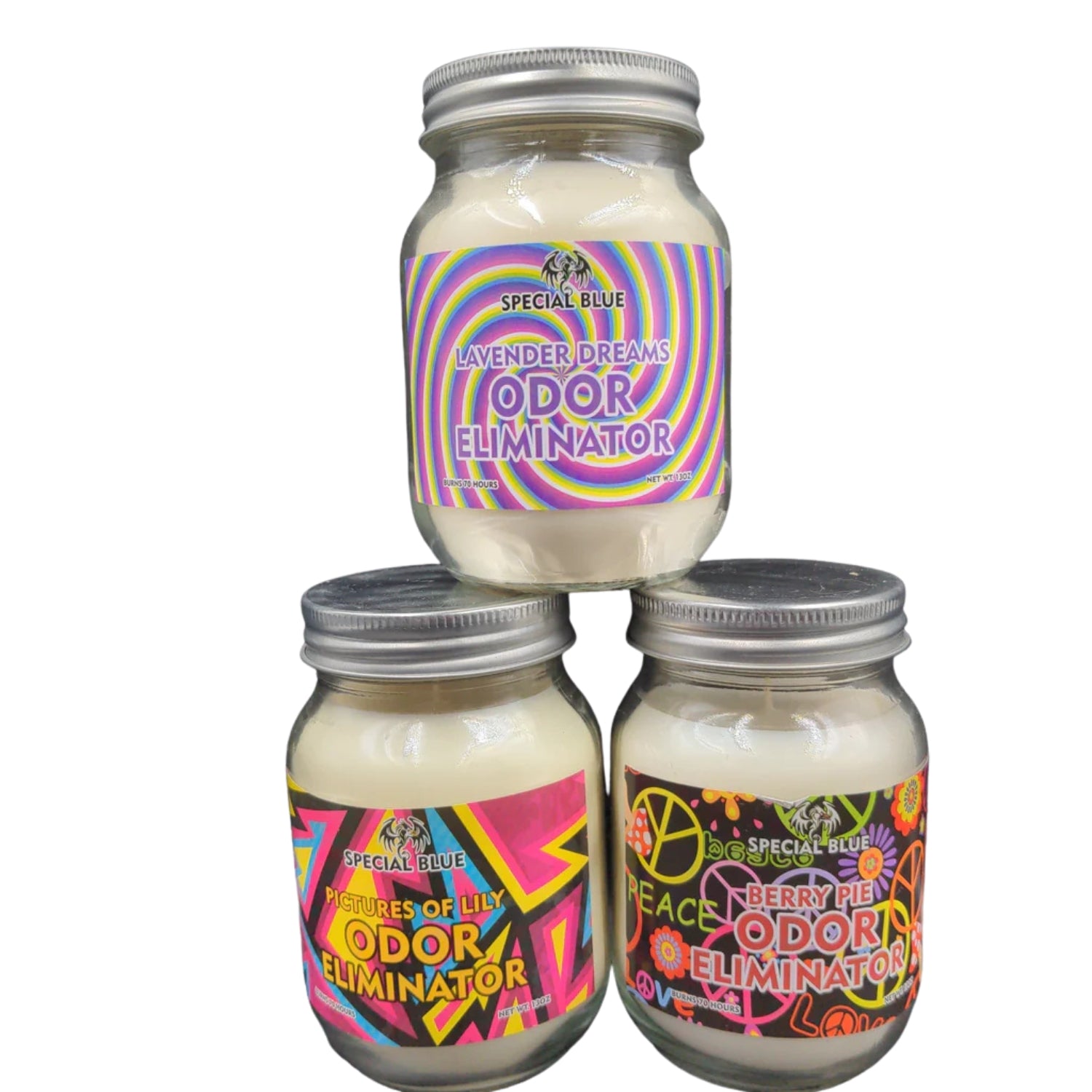 SPECIAL BLUE ODOR ELIMINATOR CANDLE - PINK DELIGHT