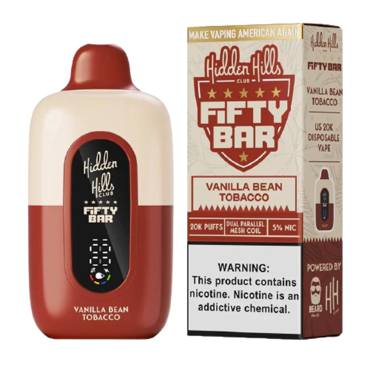 Fifty Bar Hidden Hills Club 20K Vanilla Bean Tobacco