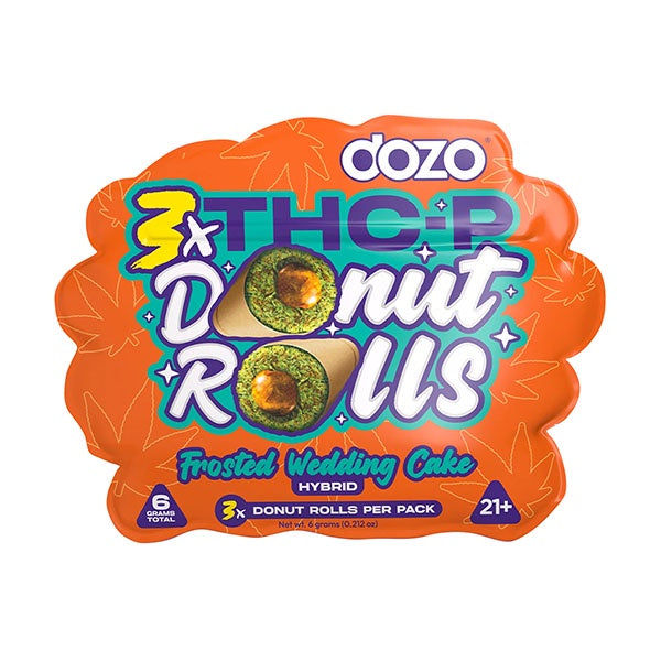 DOZO DONUT ROLLS THC-P PRE ROLLS 3CT/PK 5PK BOX | FROSTED WEDDING CAKE (H)