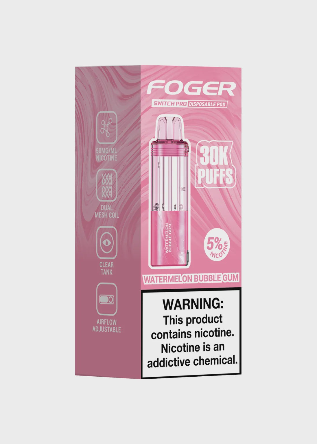 FOGER SWITCH PRO 30K PUFFS 5PK DISPOSABLE POD WATERMELON BUBBLEGUM