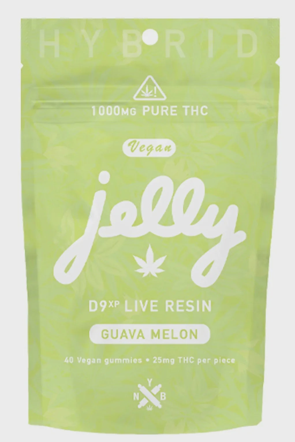 JELLY D9 XP LIVE RESIN 25MG GUMMY 40CT GUAVA MELON