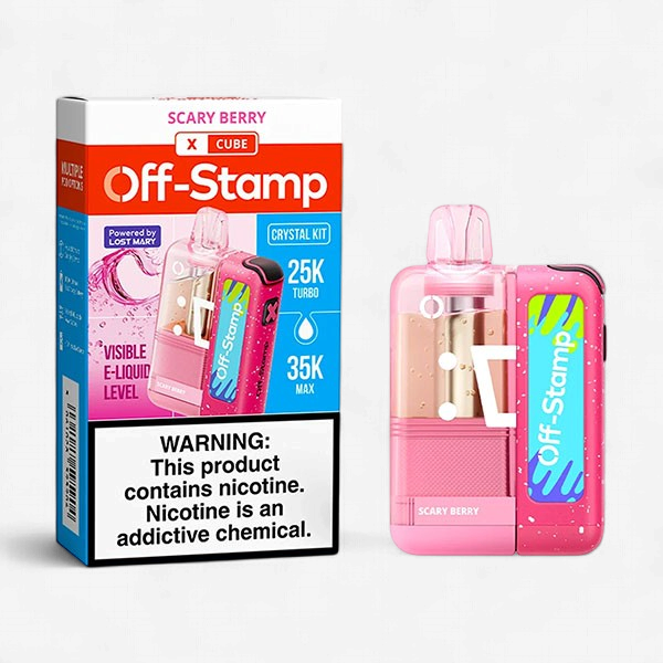 OFF STAMP X-CUBE CRYSTAL KIT POWERED BY LOST MARY 35K PUFF DISPOSABLE 5CT/BOX | SCARY BERRY