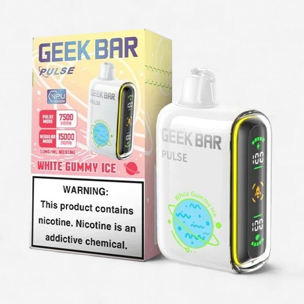 GEEK BAR PULSE 15000 Puffs DISPOSABLE 5/Pk TxC WHITE GUMMY ICE
