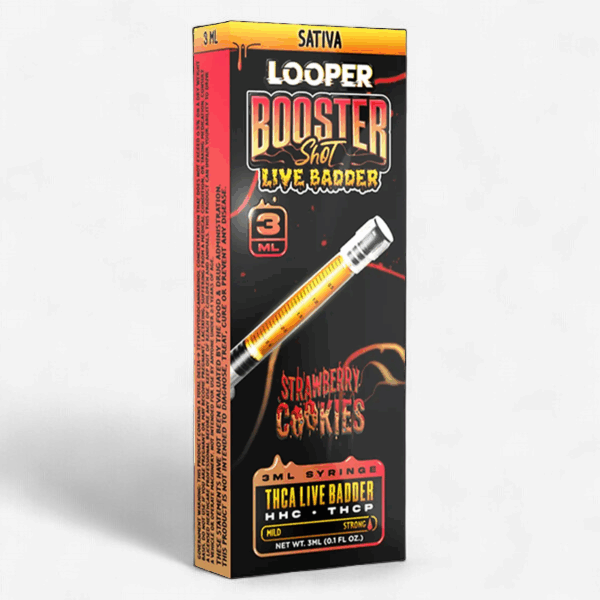 LOOPER BOOSTER SHOT LIVE BADDER,3ML STRAWBERRY COOKIES SATIVA