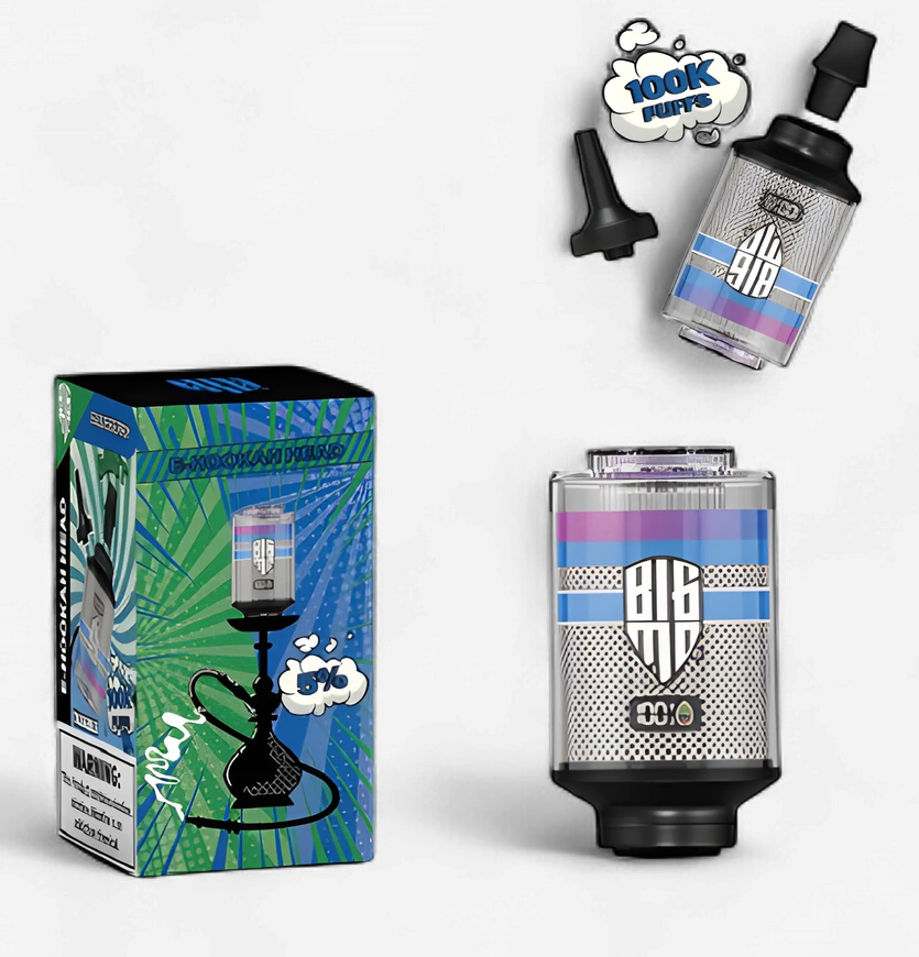 BIGMO 100K PUFF E HOOKAH HEAD SINGLE | BLUEBERRY MINT