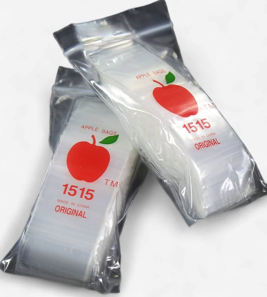 APPLE BAGGIES ZL 1515 1.5"X1.5" 100ct/pk 10PK CLEAR