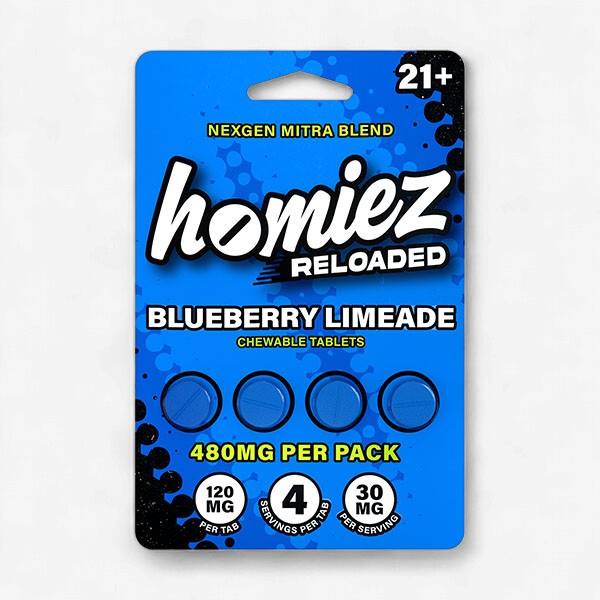 HOMIEZ RELOADED 4PK 6CT BOX 120MG TAB | BLUEBERRY LIMEADE