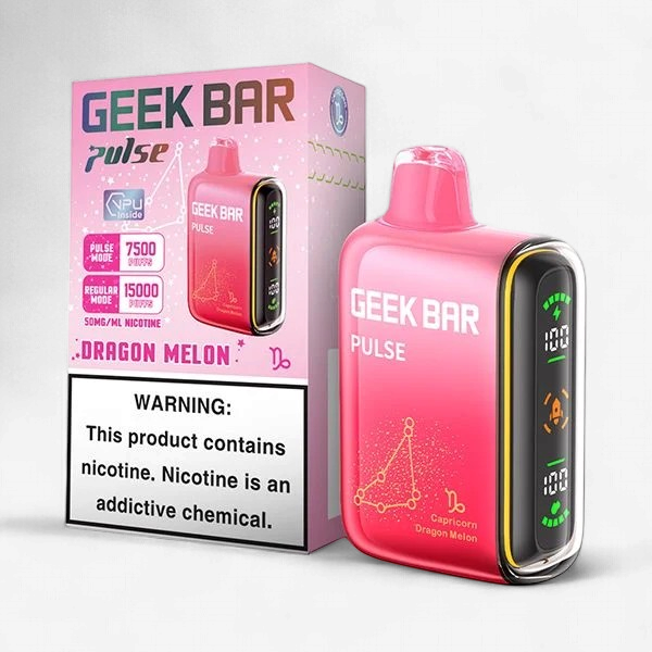 GEEK BAR PULSE 15000 Puffs DISPOSABLE 5/Pk TxC DRAGON MELON