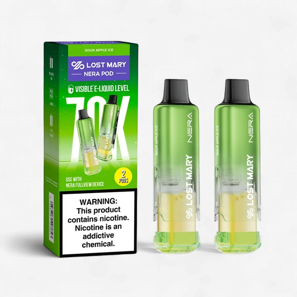 LOST MARY NERA POD 70K PUFF 10CT DISPOSABLE PODS 2CT/PK 5PK/BOX | SOUR APPLE ICE