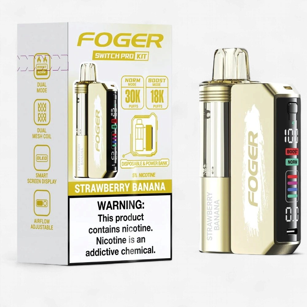 FOGER SWITCH PRO 30000 Puffs DISPOSABLE Kit 5/Pk STRAWBERRY BANANA