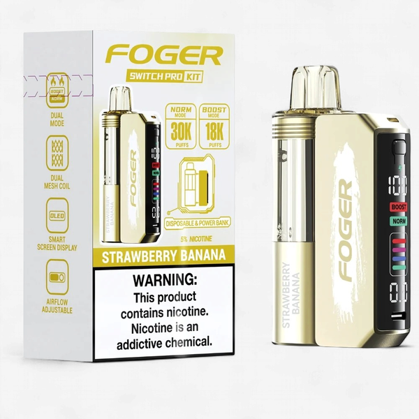 FOGER SWITCH PRO 30000 Puffs DISPOSABLE Kit 5/Pk STRAWBERRY BANANA