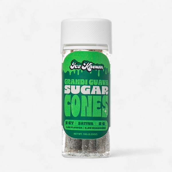 ICE KREAM Sugar Cones Diamond THC-A 2g PreRoll 5/Jar GRANDI GUAVA SATIVA