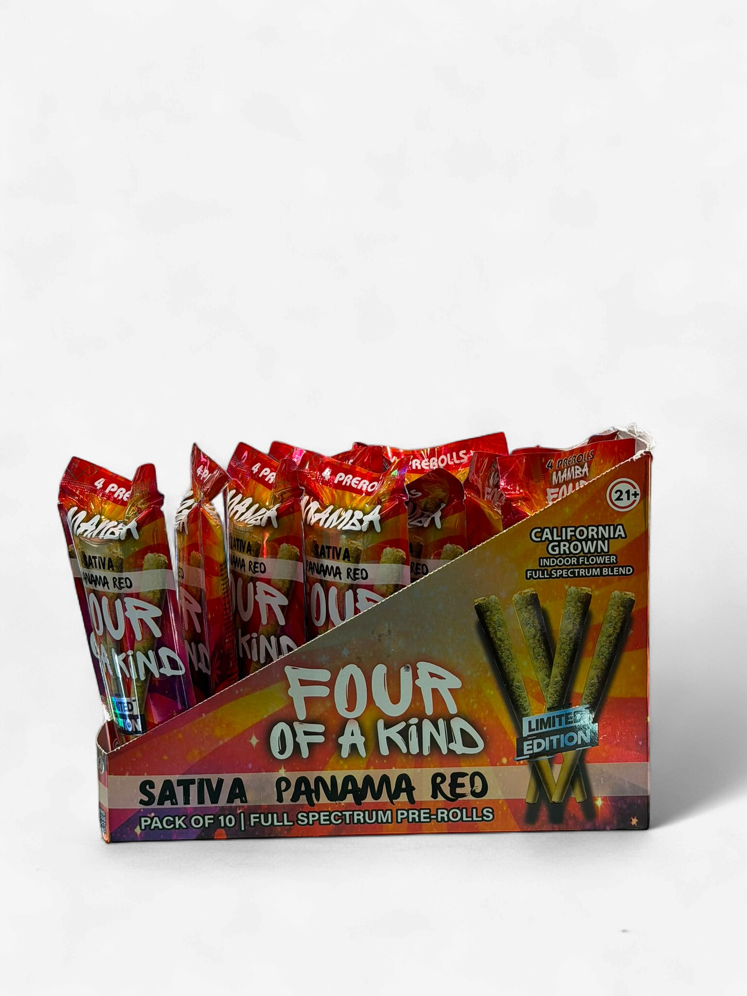 MAMBA FOUR OF A KIND 2G PREROLLS 4PK 10CT PANAMA RED - SATIVA