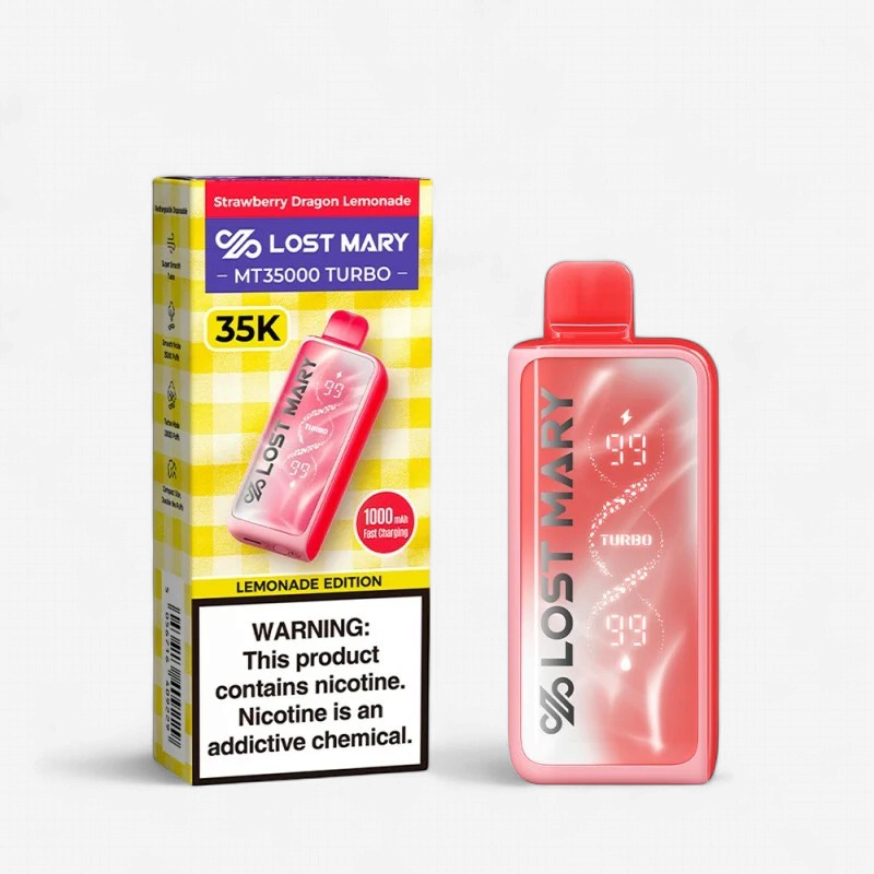 LOST MARY MT35000 DISPOSABLE VAPE 5 COUNT STRAWBERRY DRAGON LEMONADE