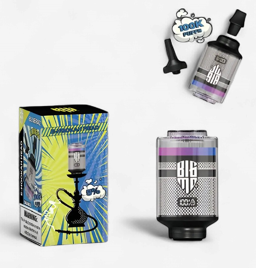 BIGMO 100K PUFF E HOOKAH HEAD SINGLE | BLUERAZ LIMON