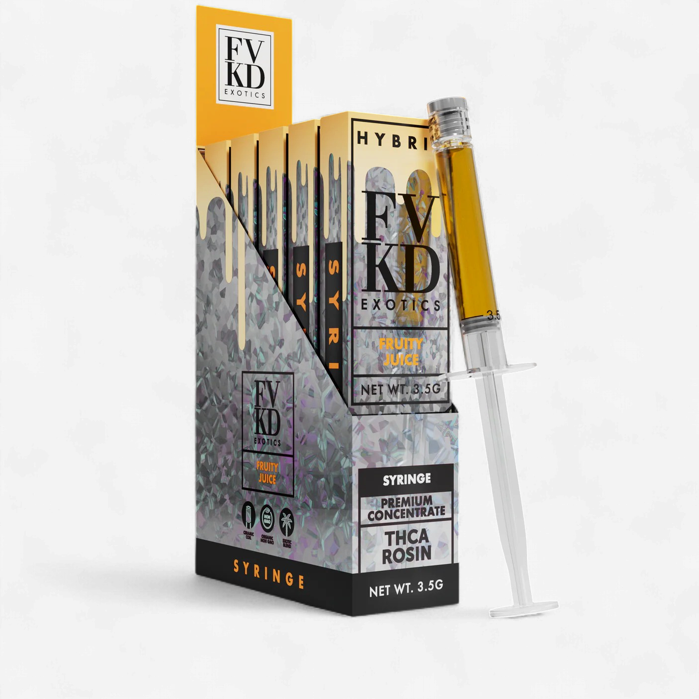 FVKD SYRINGE 3.3ML 5PK -  FRUITY JUICE HYBRID